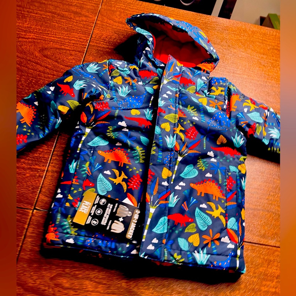 NWT 4t 4  3t 3 5t 5 rainbow dinosaurs winter coat jacket puffer childrens place